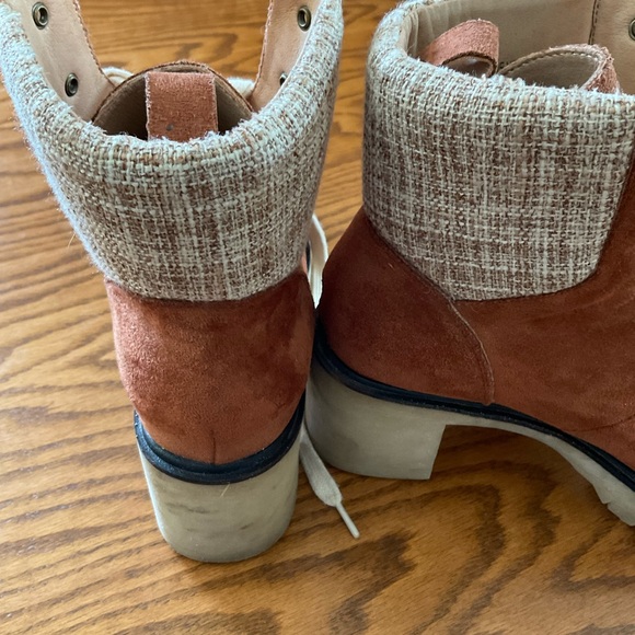 Mi.iM Camel Lace Up Suede Platform, Chunky Heel Ankle Boots, Women’s Sz 8.5 - Picture 4 of 12